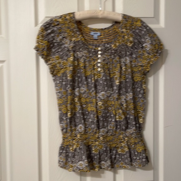 Izod 100% Cotton Cap Sleeve Peasant Style Top - Picture 3 of 10